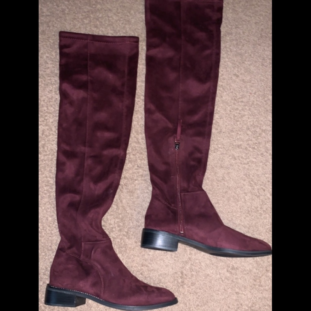 Franco Sarto burgundy over the knee boots NWOB